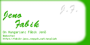 jeno fabik business card